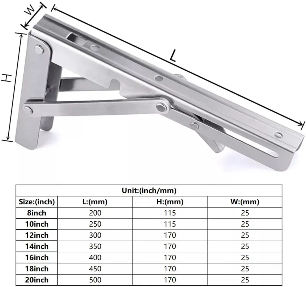 Hot Sale Folding Steel Wall Brackets Adjustable Wall Support Decorative Corner Bracket Shelving