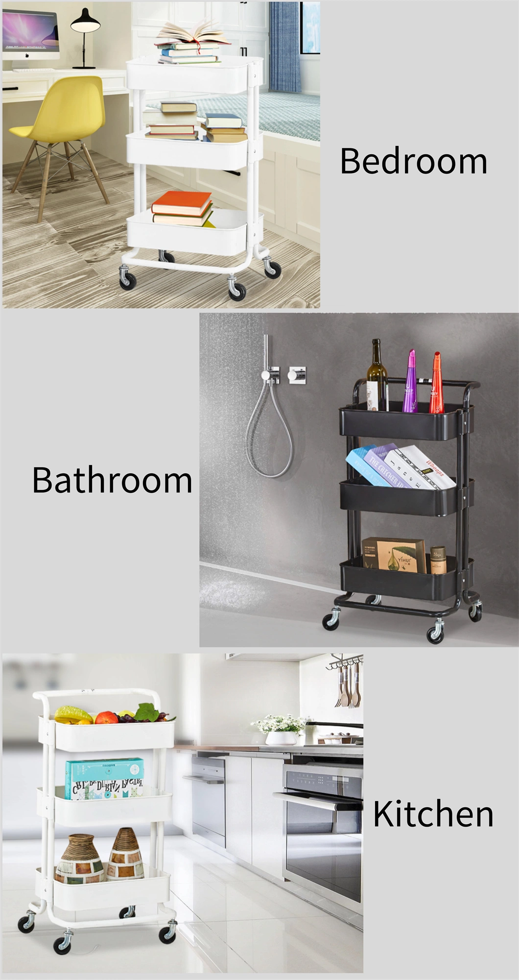 China Wholesale Multi-Layer Movable Household Kitchen Floor Storage Shelf