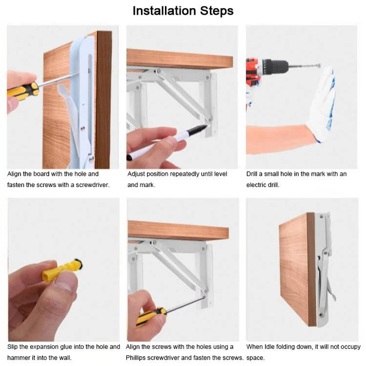 Hot Sale Folding Steel Wall Brackets Adjustable Wall Support Decorative Corner Bracket Shelving