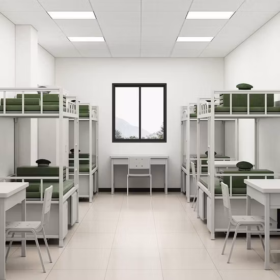 School/Bedroom Furniture Dormitory Steel Double Bed Metal Folding Frame Bunk Bed