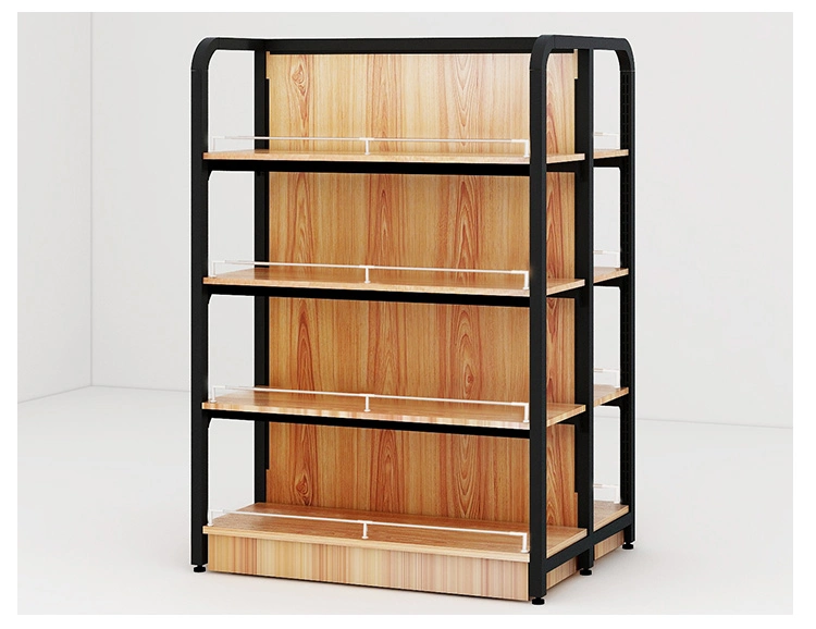 Dragonshelf Fashionable Wooden Supermarket Store Shelves Household Shop Shelf with Light Box