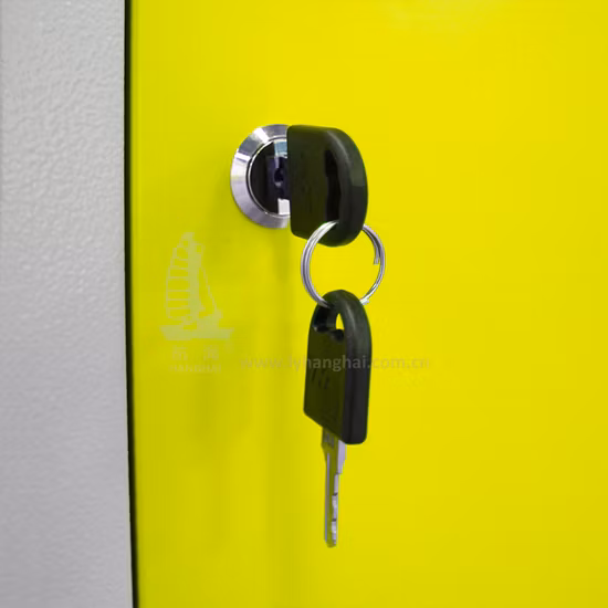 Armario de acero del personal del metal del gabinete de almacenamiento del uniforme del empleado del gimnasio del guardarropa doble amarillo