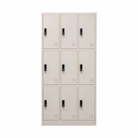 Original Gimnasio escolar, armario de ropa de Metal de 9 puertas, casillero