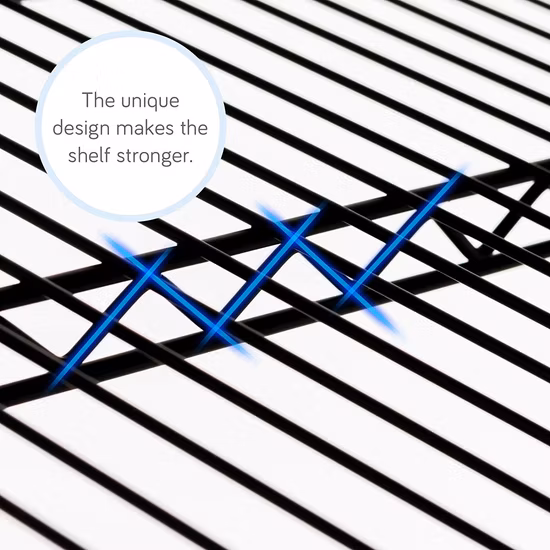 Diverso final disponible estantería resistente negra del alambre de acero del almacenamiento de 6 capas