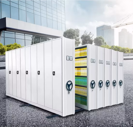 Sistema de estantería móvil Compactador de archivos Biblioteca de almacenamiento Estantes compactos